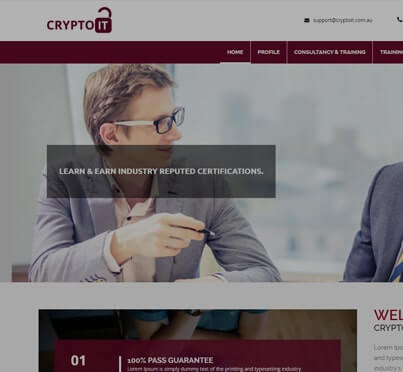 A website made for the certification client CyptoIT in melbourne