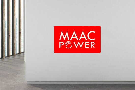Signature logo crafted for UAE based power company Maacpower.